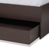 Baxton Studio Faraday ModernDark Brown Finished Wood Twin Size Platform Storage Corner Bed 195-12433-ZORO